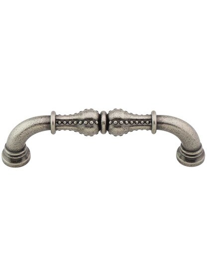Prestige Beaded Cabinet Pull - 3 3/4 inch Center-to-Center in Distressed Pewter.